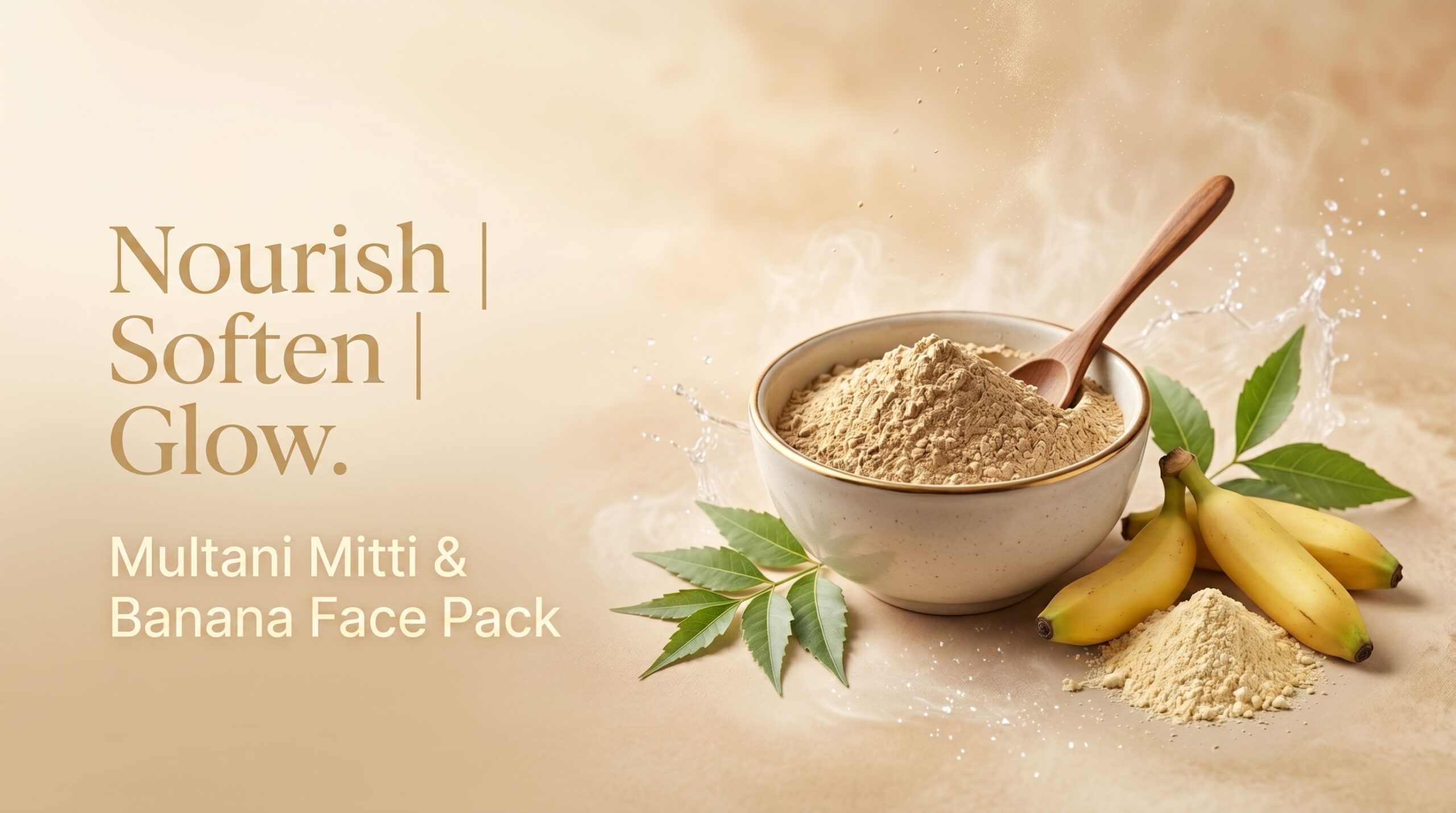 blushup multani mitti banana face pack powder | 100% natural skin glow, deep cleansing & nourishing face pack | hydrating & soft skin care | herbal face pack for dry & normal skin | all skin types