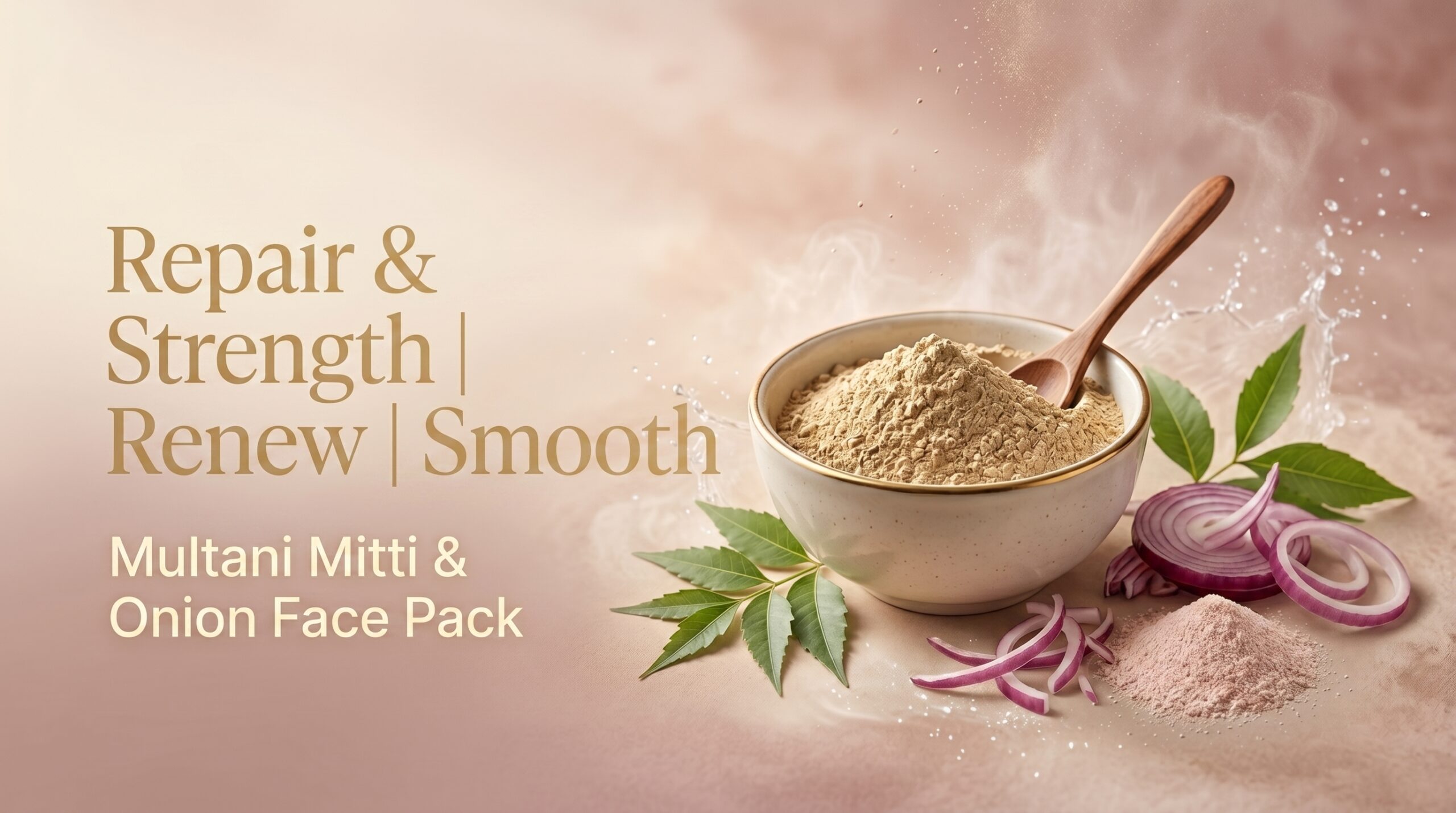 Blushe Natural multani mitti onion face pack powder | 100% natural skin & hair care | deep cleansing, oil control & scalp care | anti acne herbal face & hair pack for oily & acne prone skin