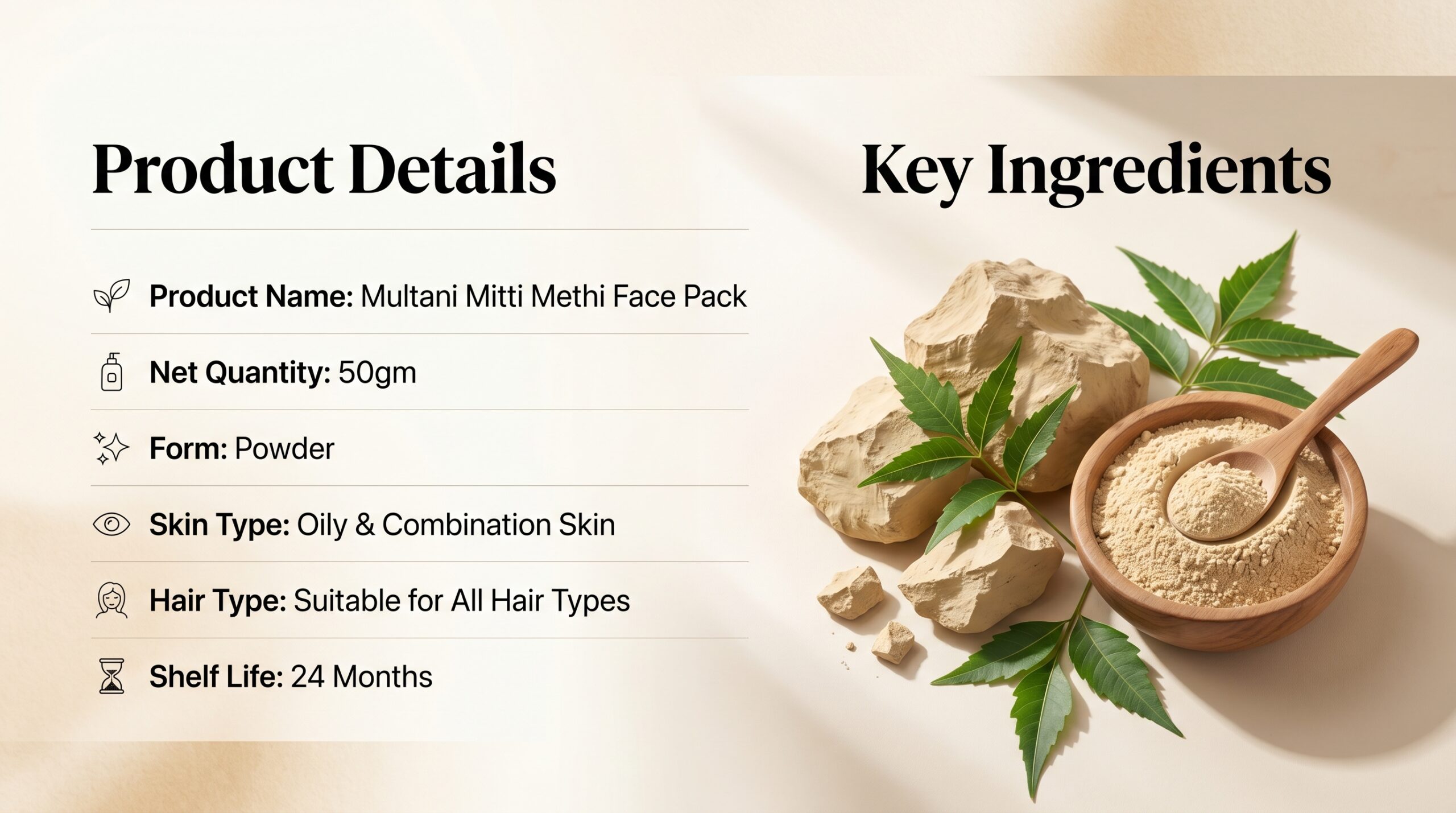 blushe natural multani mitti methi face pack powder | 100% natural skin & hair care | deep cleansing, oil control & nourishing | herbal face & hair pack for oily & combination skin