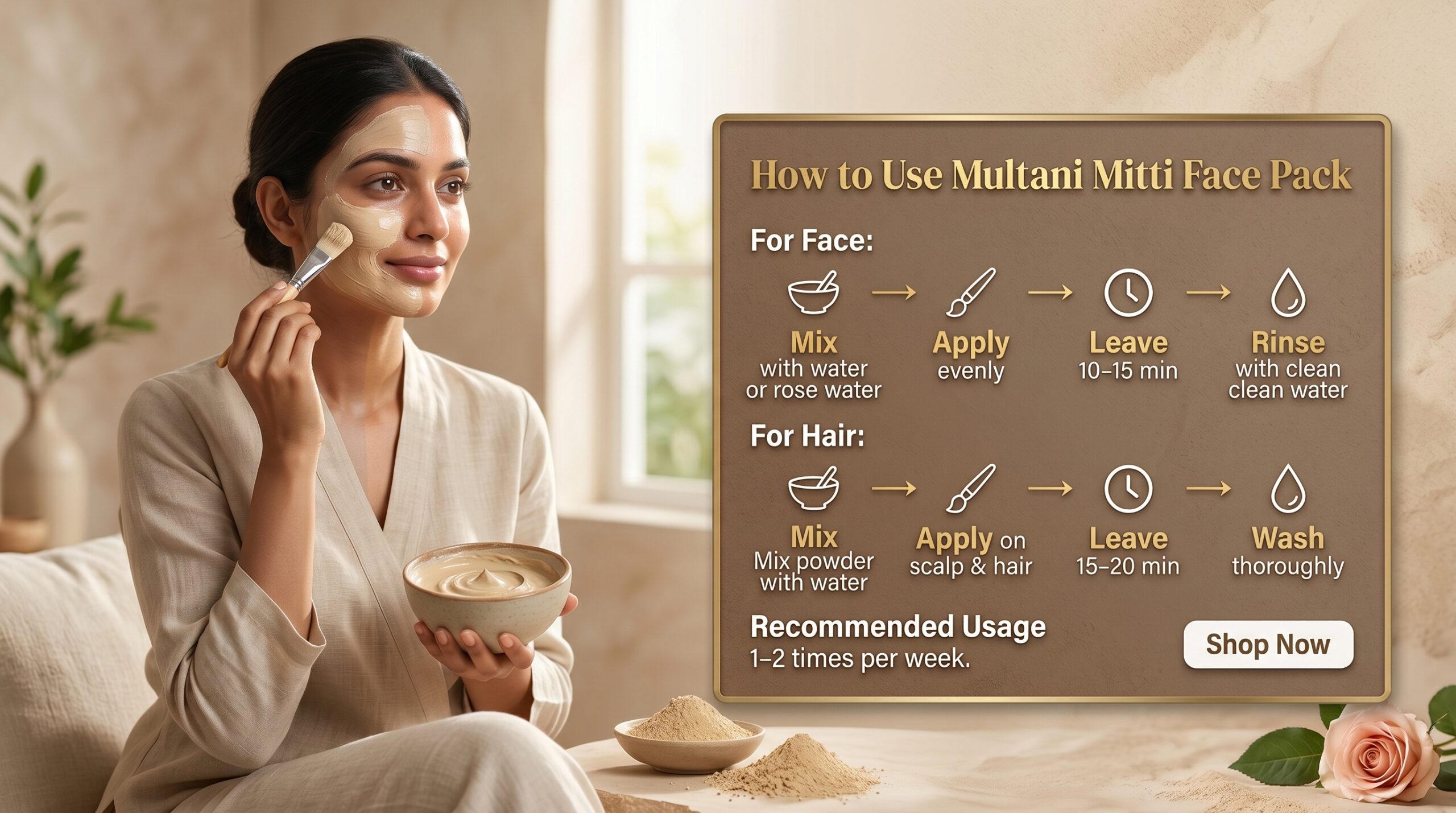 blushup multani mitti banana face pack powder | 100% natural skin glow, deep cleansing & nourishing face pack | hydrating & soft skin care | herbal face pack for dry & normal skin | all skin types