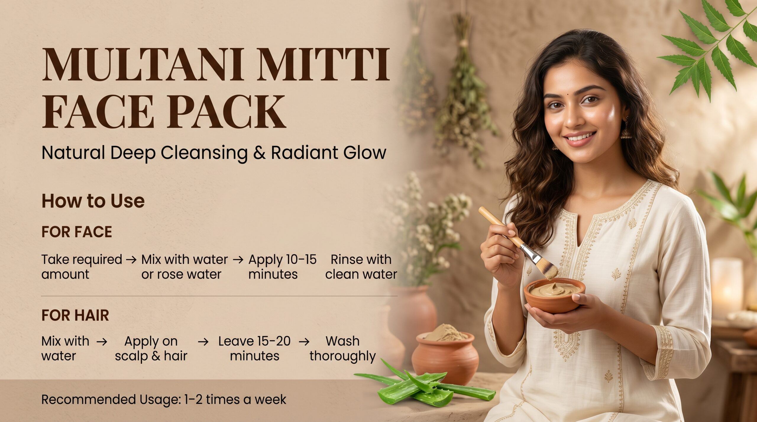 blushup by ps jain multani mitti powder | 100% natural fuller’s earth | face & hair pack for skin glow, oil control & deep cleansing | herbal powder | mix with water/rose water