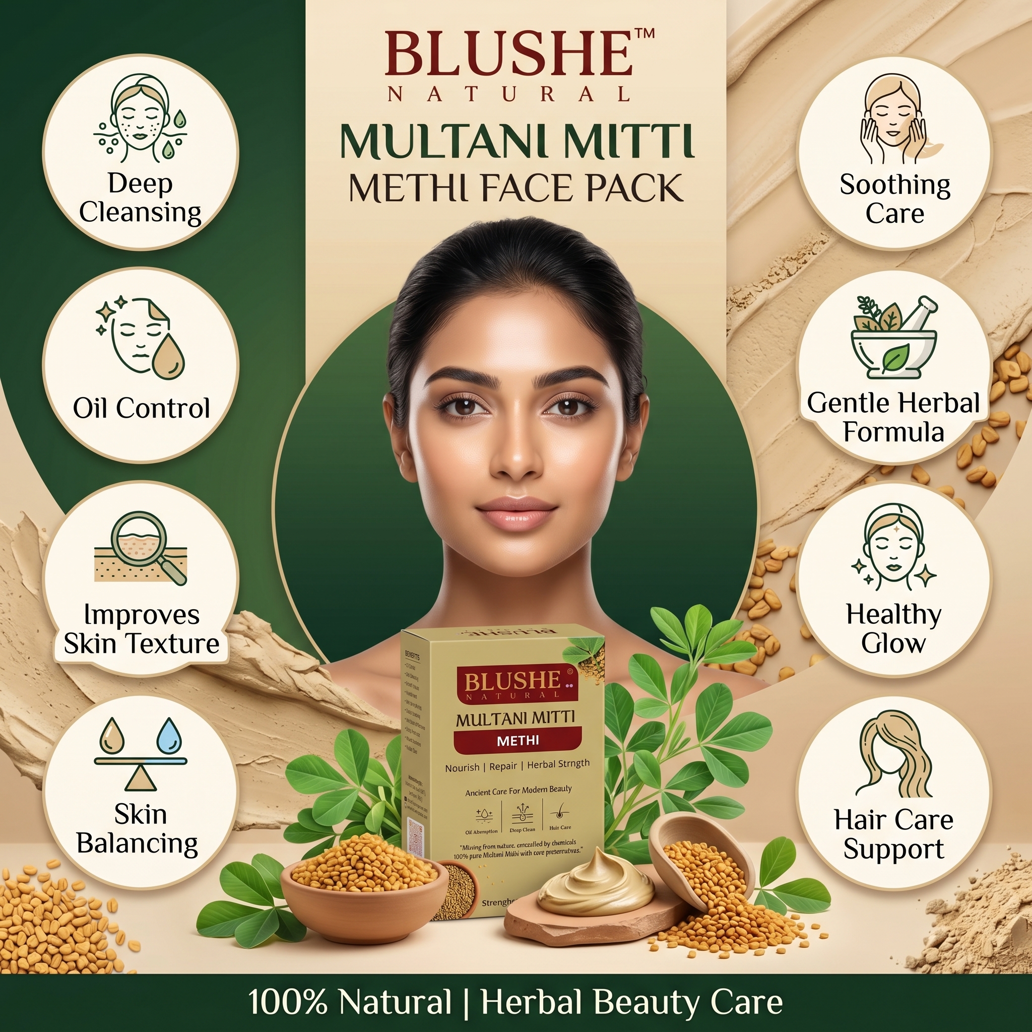Multani Mitti Methi Face Pack - Image 3
