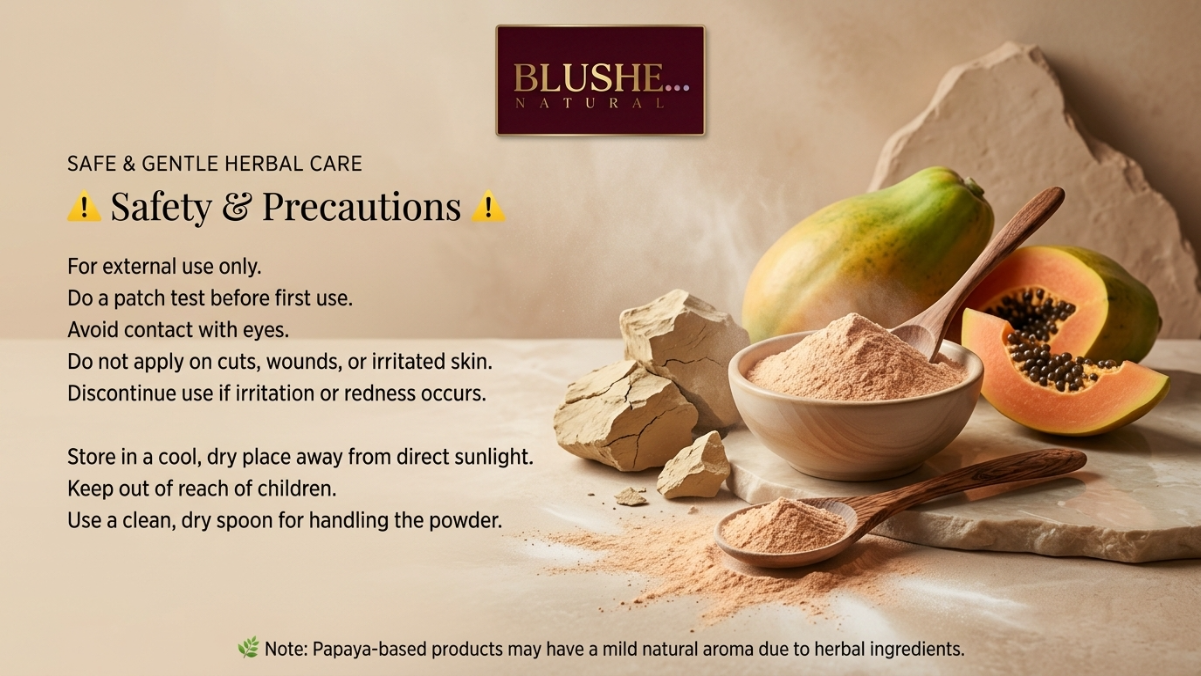 blushup multani mitti papaya face pack powder | 100% natural skin brightening, tan removal & deep cleansing face pack | herbal glow & even skin tone for dull skin | all skin types